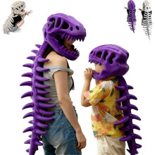 Bolondos Dino Plüss Hordható Dinoszaurusz Csontváz Cosplay Jelmez Témájú Party Kellék Lila