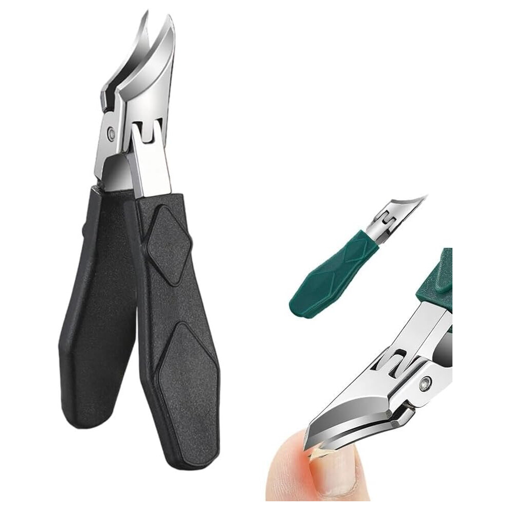 Oimg Wide Jaw Opening Anti Splash Slanted Nail Clipper Curved Toenail Clippers For Thick Nails