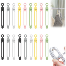 Herbruikbare siliconen kabelbinders voor kabelbeheer, multifunctionele kabelbevestiging, 18 stuks