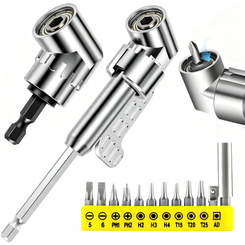 Corner Angled Screwdriver Drill Adapter 105 Degree Right Angle Attachment Extension