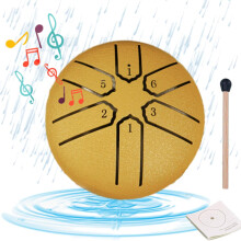 6 Huomautus 3 Buddha Stones Mini Steel Tongue Drum Garden Vedenpitävä Meditaatio Perkussiot