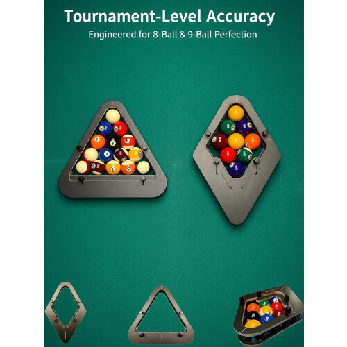 Professional Billiard Rack System Eliminates Gaps 8 Ball 9 Ball Triangle Pool Accessories 2