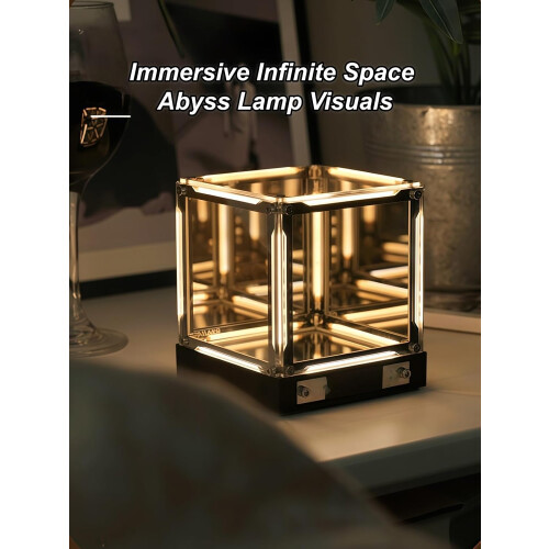 Λάμπα Άβυσσου 4D Infinity Mirror Cube, Αλλαγή Χρώματος Αφής, USB - Φουτουριστικό 1