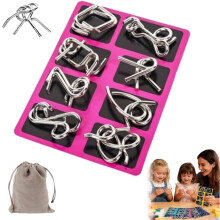 Circulatik Puzzles Visualong Metal Montessori -aivopelit lankasetti säilytyspussilla