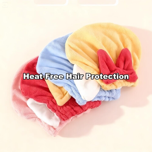 Πετσέτα Μαλλιών από Microfiber 2026, Υπερ-Απορροφητική με Φιόγκος - για Γυναίκες 1