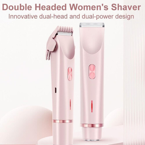 2σε1 Ηλεκτρικό Ξυράφι Γυναικείο, Dual Head, για Bikini, Αδιάβροχο - Ροζ 1