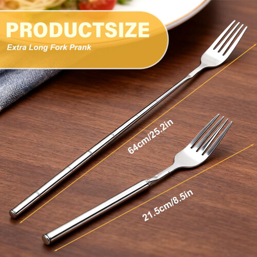 Extendable Fork Spoon Stainless Steel Retractable Long Handle Telescoping for BBQ Dinner 2