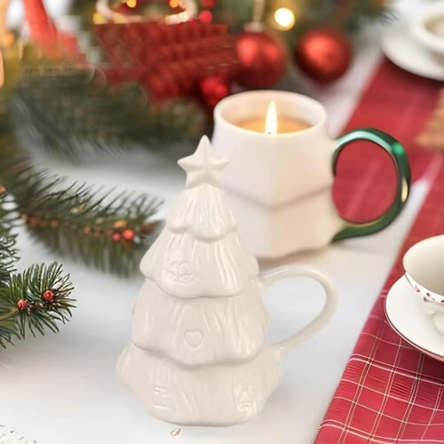 Σετ 2 DIY Ποτηριών Καφέ για Ζωγραφική, με Χρώματα & Πινέλο - Χριστουγεννιάτικο 2