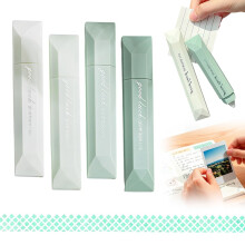4-pack dubbelhäftande tejppennor scrapbookingtejprulle bärbart lim för presentinslagning grön