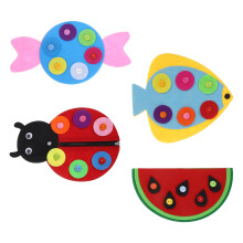4Stk Kinder Button Board Aus Farbigem Stoff Montessori Lernspielzeug