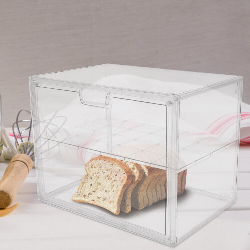 boîte à pain transparente double couche pour cuisine 2