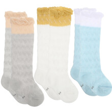 3Paare Baby Lange Socken Unisex Atmungsaktiv Weiche Kniestrümpfe
