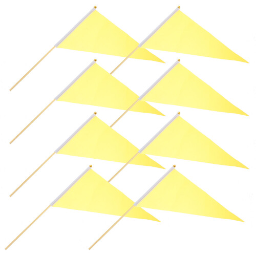 32Pcs Lawn Sprinkler Flags Yellow Polyester Bamboo Marking Flags 1