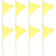 32Pcs Lawn Sprinkler Flags Yellow Polyester Bamboo Marking Flags