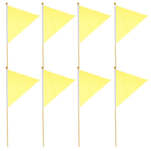 32Pcs Lawn Sprinkler Flags Yellow Polyester Bamboo Marking Flags