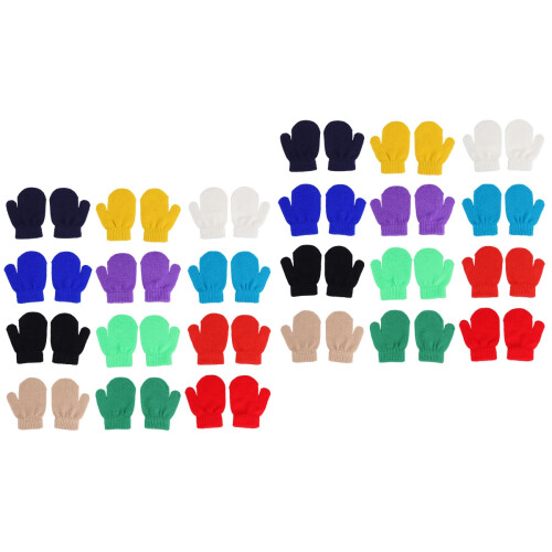 24Paare Jungen Winterhandschuhe Strick Fäustlinge 2