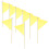 32Pcs Lawn Sprinkler Flags Yellow Polyester Bamboo Marking Flags 7