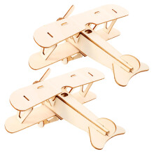 2 Ensembles De Maquettes D'avion En Bois 3d Éducatifs Pour Enfants