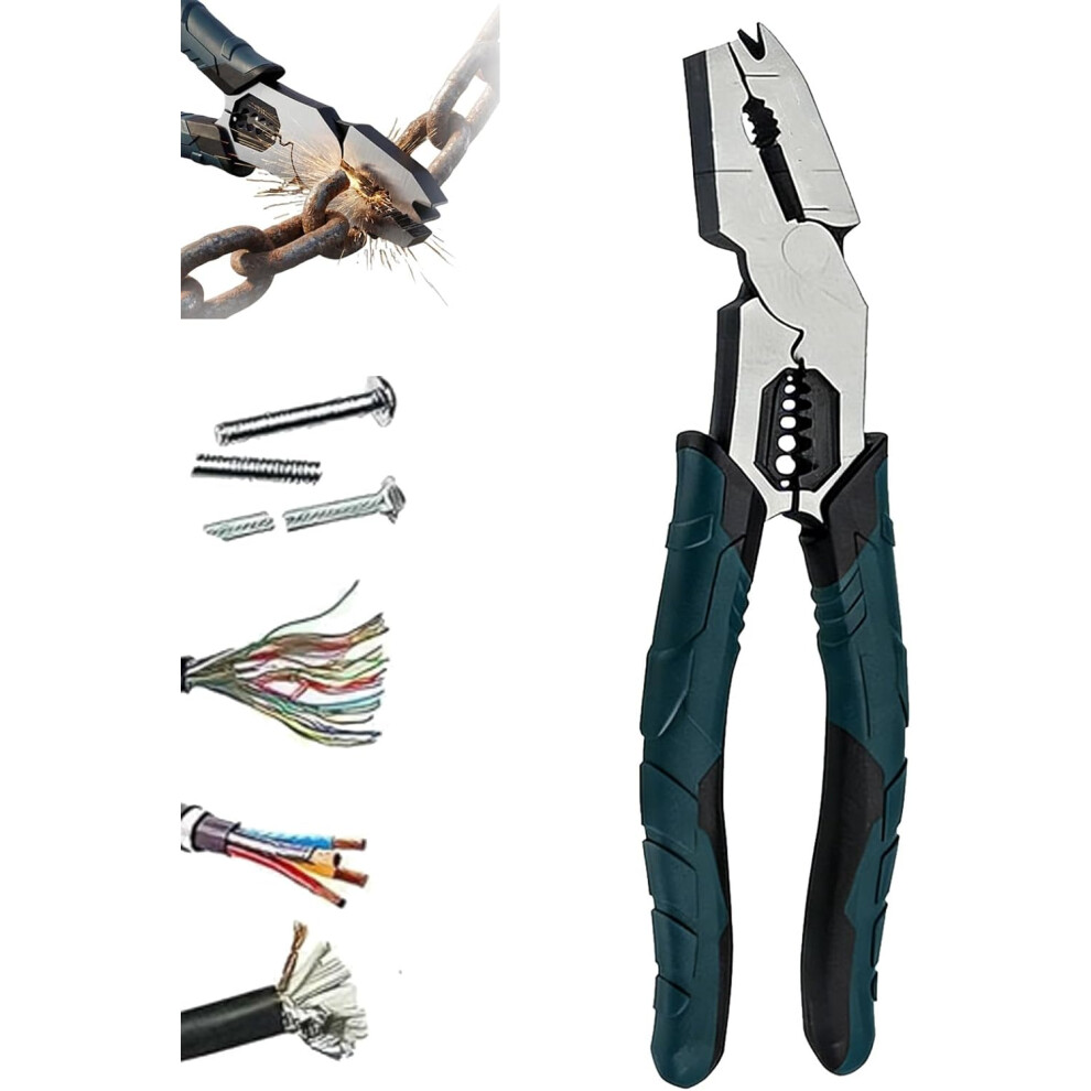 Industrial Multi Function Cutting Pliers 9 In 1 Heavy Duty Wire Cutters Cr V Steel Lineman 3233222916805