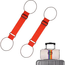 Multifunctionele, verstelbare bagagebinders voor koffers, elastisch koord, rood, 2 stuks