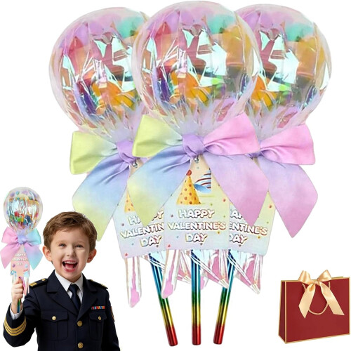 3 Σετ 24 Δώρων Βαλεντάιν με Γιγαντιαία Lollipop & Στασιωνερία - 3 Σετ, Large