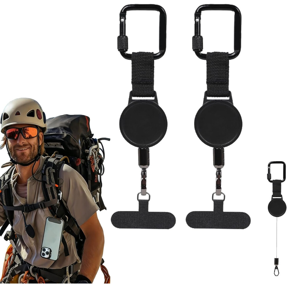 Outdoor Anti Theft Retractable Phone Lanyard Steel Cable Universal Tether Locking Carabiner 3233222916775