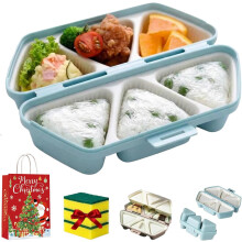 6 i 1 Onigiri Form Trekantede Riskugleforme Hurtig Lav Nem Opbevaring Picnic Sushi Blå