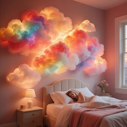 DIY Λάμπα Νέφους Thundercloud με LED, 360 Τηλεχειριστήριο, 400 εκ - για Δωμάτιο 2