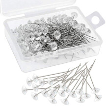 Clear Push Pins 100Pcs Transparent Crystal Head Sewing Pins for DIY Crafts and Boutonniere