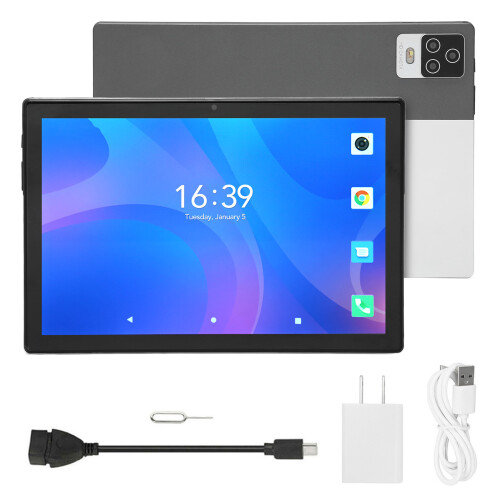 Android Tablet 10 Inch, Octa Core Processor HD IPS Touch Screen Dual Camera Expandable Storage Long Battery Life Google Play WiFi Connection Eye
