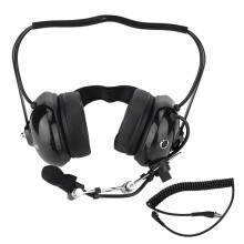 Clear Hear Audio Speaker Achter-het-hoofd headset met volumeregeling, tweeweg radio headset in koolstofvezelstijl voor Motorola, Hyt, Speedcom
