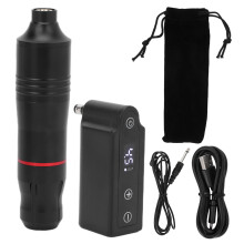 Wireless Tattoo Machine Pen Rotary Tattoo Kit With Power Supply And Cartridge Needles, Led Illuminated Durable Aluminum Alloy Design For Professional