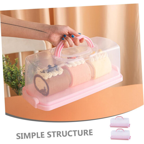2pcs Bread Storage Container with Transparent Lid, Rectangular Reusable Bread Box for Travel and Kitchen 2