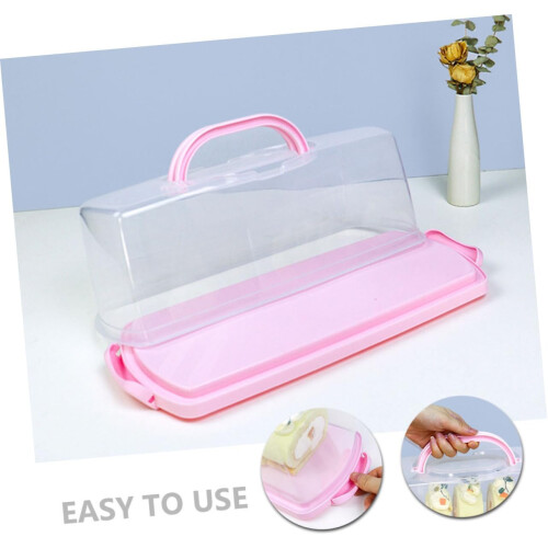 2pcs Bread Storage Container with Transparent Lid, Rectangular Reusable Bread Box for Travel and Kitchen 1