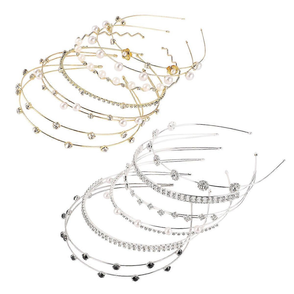 12 Pcs Crystal Headband Bridal Headpiece Crystal Hair Band Gemstone Headband Rhinestone Headbands