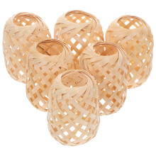 6Pièces Mini Lanternes En Bambou Beige Accessoires DIY Créatifs