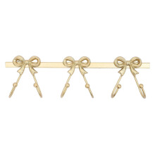 Bathroom Towel Holder: Wall Mounted Coats Rack - Gold Bow Hook - Metal Purse Hanger - Decorative Bathrobe Organizer Home Decor for Robe Bag Hats Tie C