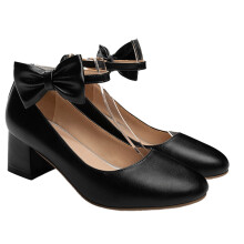 1Paire Escarpins Talon Moyen Design Et Nœud Chic