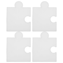 4pcs Diy Silicone Puzzle Resin Mold - 5.5x4.32inch Coaster Molds for Crafting - Flexible Cup Mat Making Kit for Home Decoration Party Supplies
