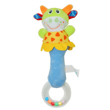 4 Peluches Animales Hochet Pour Bébé (Lion, Chat, Éléphant, Veau)