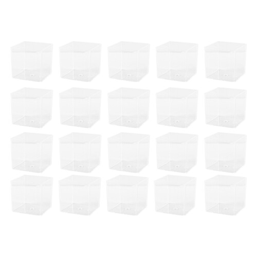 20Pièces Récipients Carrés À Mousse En PP Transparent Usage