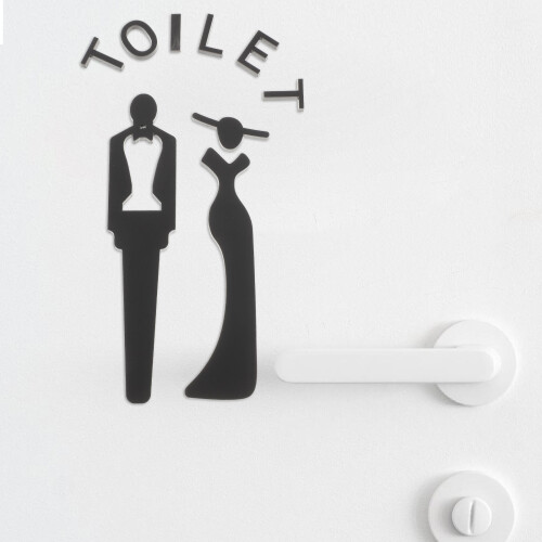 de bain unisexe en pour porte, décoration wc 2