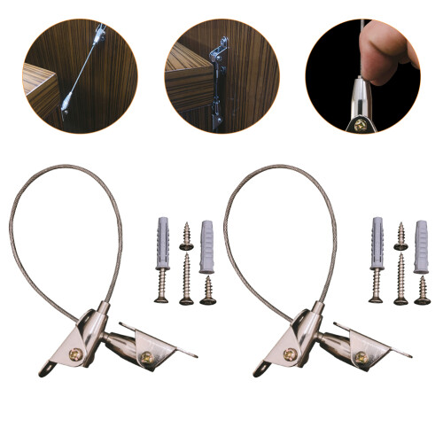 2Ensembles Sangles Anti-Chute Argent Métal Durable 2