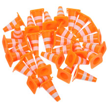 60Pièces Jouets Mini Barricades Et Panneaux Routiers Simulation Orange