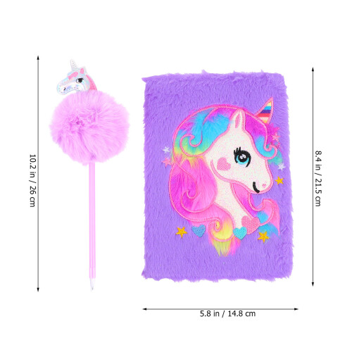 licorne peluche 2 pièces carnet cadeau 1