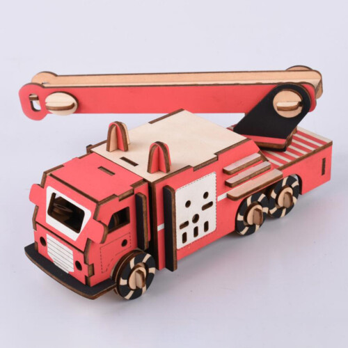 Kit De Puzzles En Bois 3D Pompiers Assemblage Éducatif Pour Enfants 2