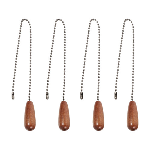 8Pcs Durable Wood Pull Chains Vintage Style for Ceiling Fan and Lamp
