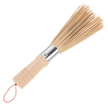 5Pcs Bamboo Kitchen Brush Dish Scrubber Light Yellow Pot Scrubbers