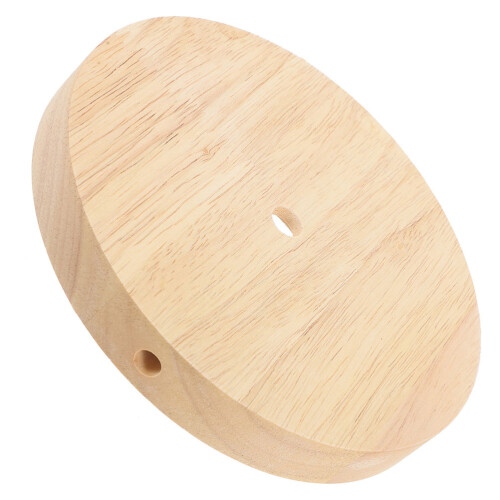 3pcs Round Wooden Desk Lamp Base Replacement DIY 2