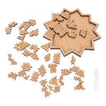 1Ensemble Puzzle En Bois Khaki Pour Adultes Jeu Intellectuel